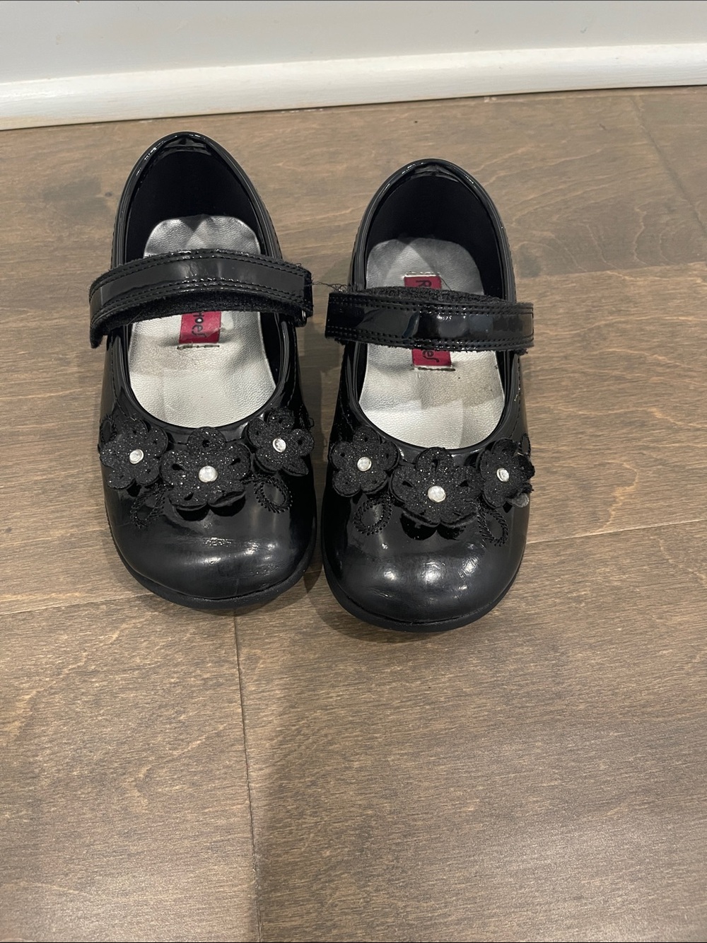 Rachel Shoes Black Floral Shoes Size 10T